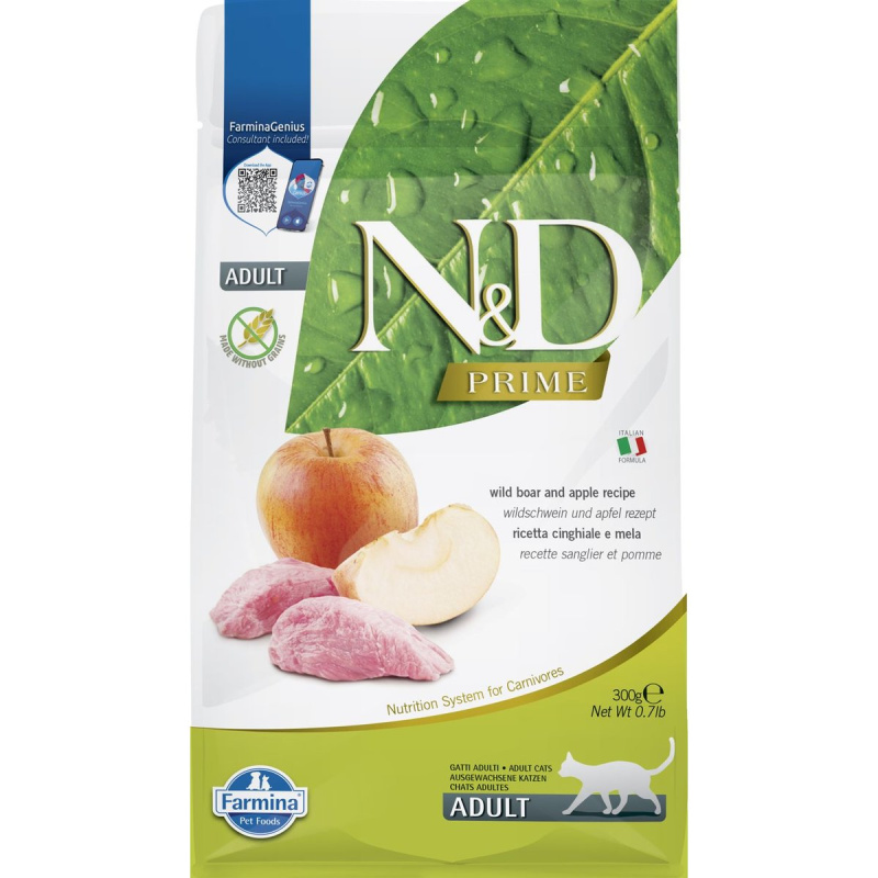 N&D PRIME CAT Adult Boar & Apple 300 g
