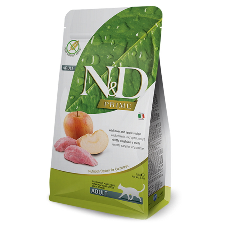 N&D PRIME CAT Adult Boar & Apple 1,5 kg