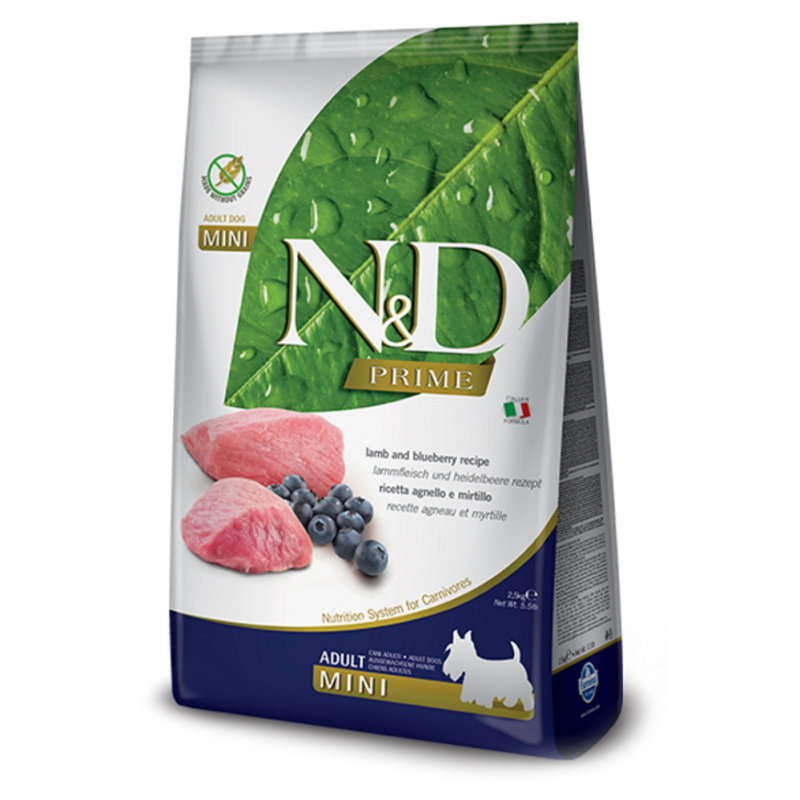 N&D PRIME DOG Adult Mini Lamb & Blueberry 2,5 kg