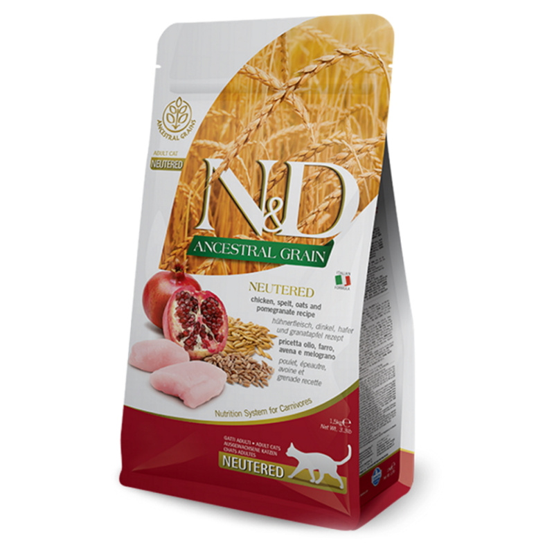 N&D LG CAT Neutered Chicken & Pomegranate 1,5 kg