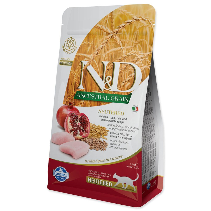 N&D LG CAT Neutered Chicken & Pomegranate 1,5 kg
