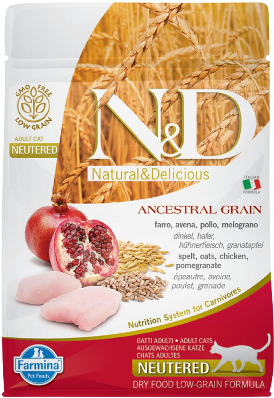N&D LG CAT Neutered Chicken & Pomegranate 1,5 kg