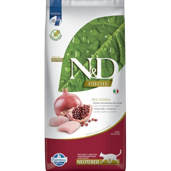 N&D PRIME CAT Neutered Chicken&Pomegranate 10 kg
