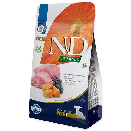 N&D Pumpkin DOG Puppy Mini Lamb & Blueberry 800 g