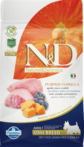 N&D Pumpkin DOG Adult Mini Lamb & Blueberry 800 g