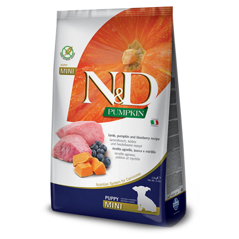 N&D Pumpkin DOG Puppy Mini Lamb & Blueberry 2,5 kg