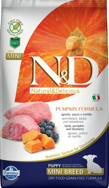 N&D Pumpkin DOG Puppy Mini Lamb & Blueberry 2,5 kg