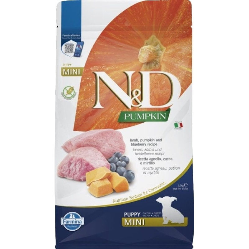 N&D Pumpkin DOG Puppy Mini Lamb & Blueberry 2,5 kg