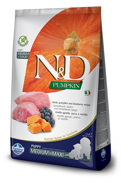 N&D Pumpkin DOG Puppy M/L Lamb & Blueberry 2,5 kg
