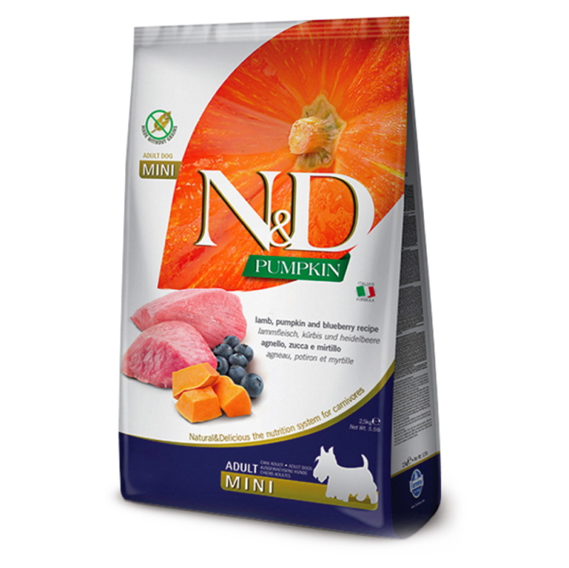 N&D Pumpkin DOG Adult Mini Lamb & Blueberry 2,5 kg