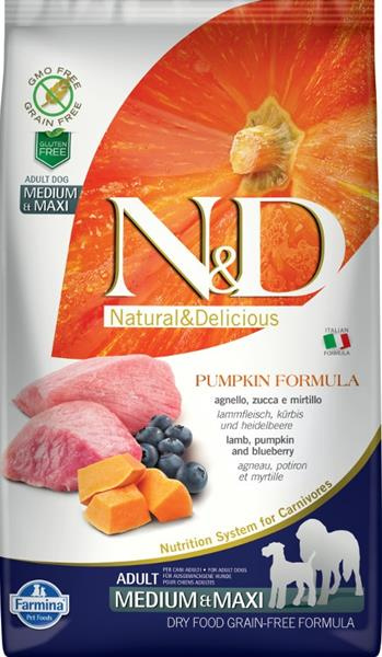 N&D Pumpkin DOG Adult M/L Lamb & Blueberry 2,5 kg