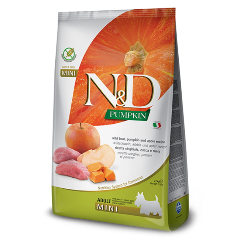 N&D Pumpkin DOG Adult Mini Boar & Apple 2,5 kg