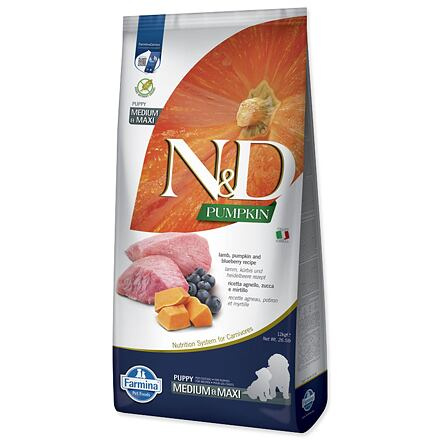 N&D Pumpkin DOG Puppy M/L Lamb & Blueberry 12 kg 