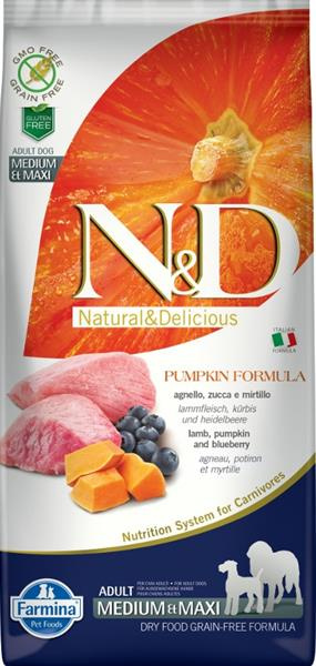 N&D Pumpkin DOG Adult M/L Lamb & Blueberry 12 kg 