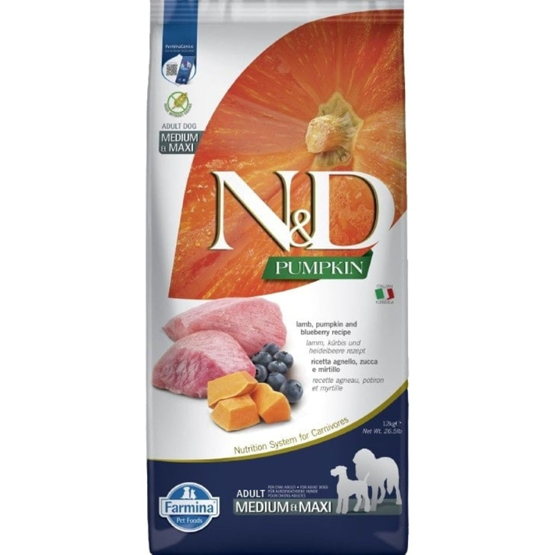 N&D Pumpkin DOG Adult M/L Lamb & Blueberry 12 kg 