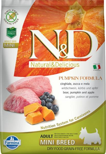 N&D Pumpkin DOG Adult Mini Boar & Apple 7 kg 