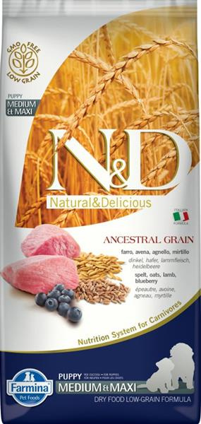 N&D LG DOG Puppy M/L Lamb & Blueberry  12kg 