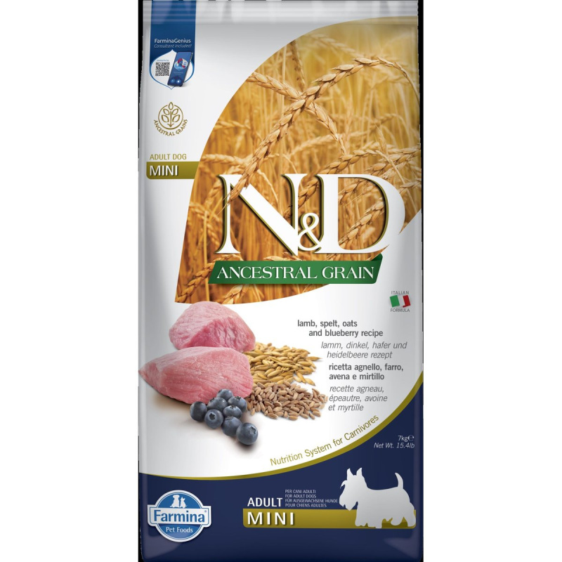 N&D LG DOG Adult Mini Lamb & Blueberry 7 kg 