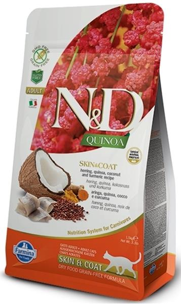 N&D GF Quinoa CAT Skin&Coat Herring & Coconut 1,5 kg