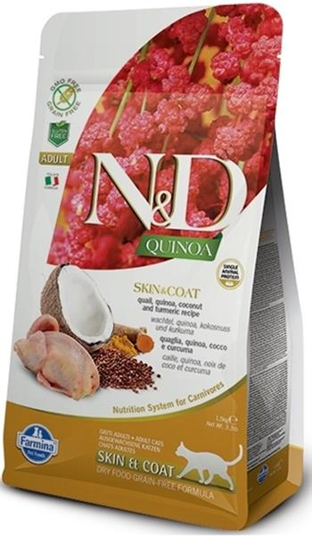 N&D GF Quinoa CAT Skin&Coat Quail & Coconut 1,5 kg