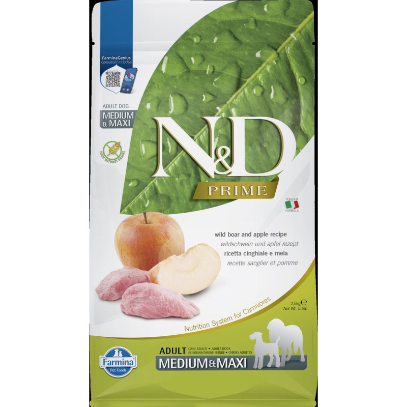 N&D PRIME DOG Adult M/L Boar & Apple 2,5 kg