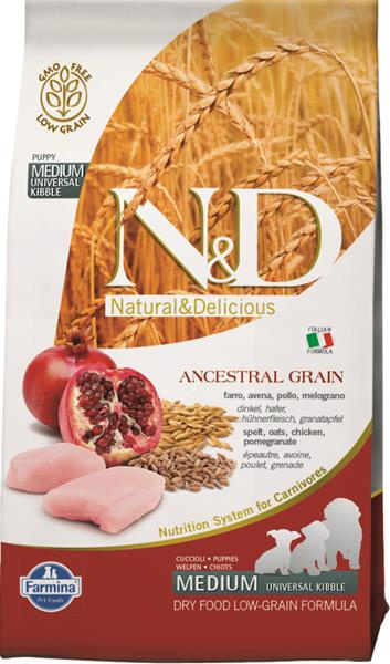 N&D Dog Puppy Medium/Maxi Chicken/Pomegranate Low Grain - 2,5kg