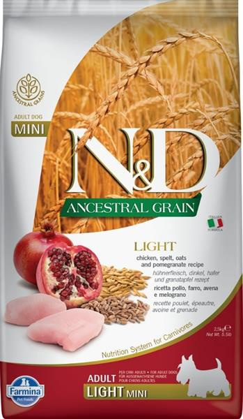 N&D LG DOG Light Mini Chicken & Pomegranate 2,5 kg