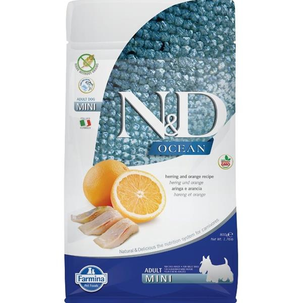 N&D OCEAN DOG Adult Mini Herring & Orange 800 g