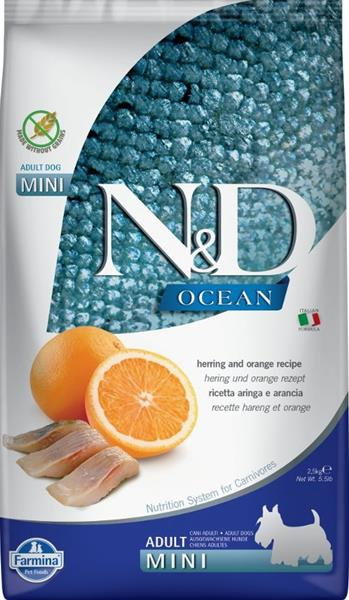 N&D OCEAN DOG Adult Mini Herring & Orange 2,5 kg
