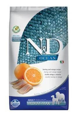 N&D OCEAN DOG Adult M/L Herring & Orange 2,5 kg