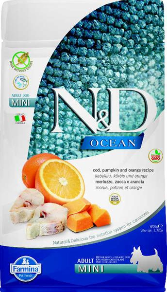 N&D OCEAN DOG Adult Mini Codfish&Pumpkin&Orange 800 g