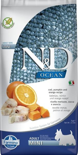 N&D OCEAN DOG Adult Mini Codfish&Pumpkin&Orange 7 kg 
