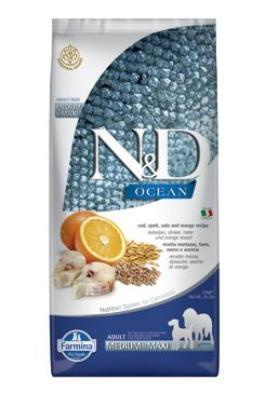 N&D OCEAN DOG LG Adult M/L Codfish & Orange 12 kg 