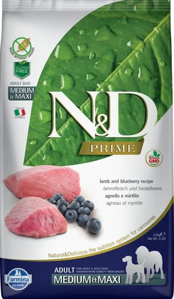 N&D PRIME DOG Adult M/L Lamb & Blueberry 2,5 kg