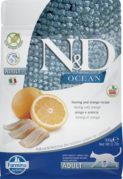 N&D OCEAN CAT GF Adult Herring & Orange 300 g