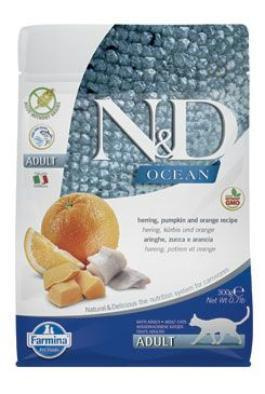 N&D OCEAN CAT GF Adult Herring, Pumpkin & Orange  300 g