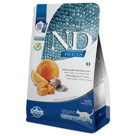 N&D OCEAN CAT GF Adult Herring, Pumpkin & Orange  300 g