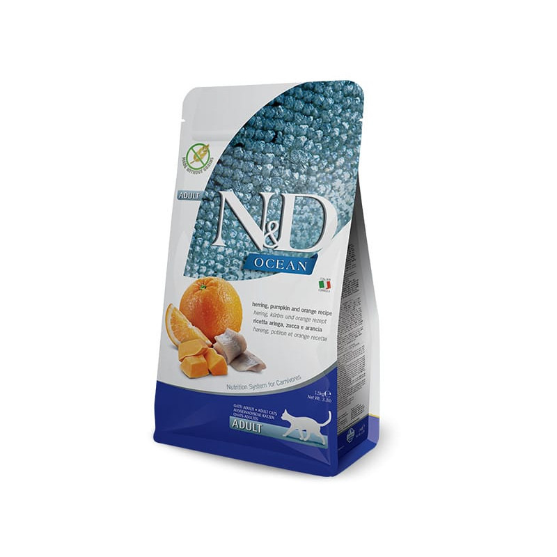 N&D OCEAN CAT GF Adult Herring, Pumpkin & Orange  5 kg 