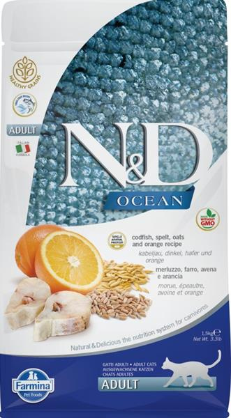 N&D OCEAN CAT LG Adult Codfish & Orange  1,5 kg