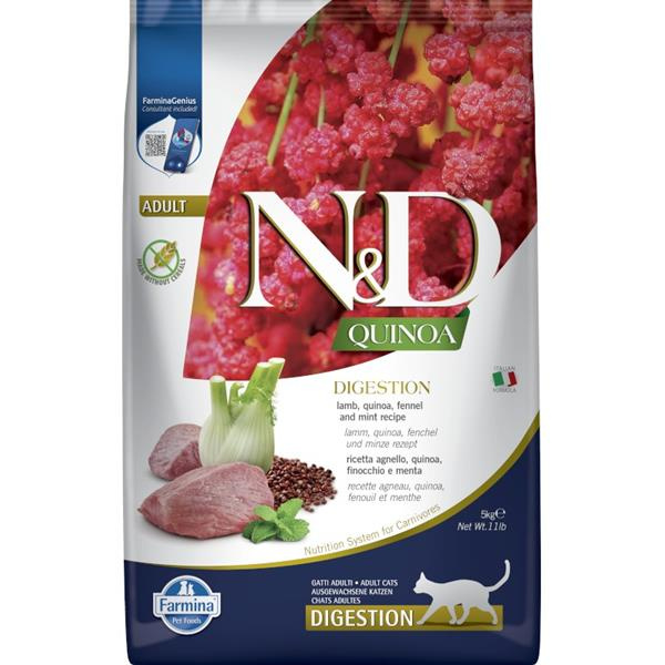 N&D GF Quinoa CAT Digestion Lamb & Fennel 5 kg 