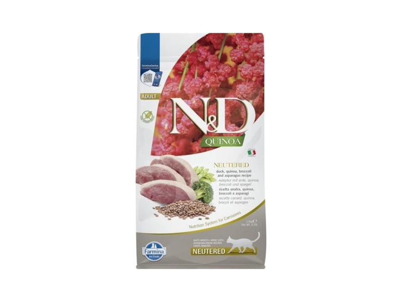 N&D Quinoa CAT Neutered Duck &Broccoli&Asparagus 5 kg