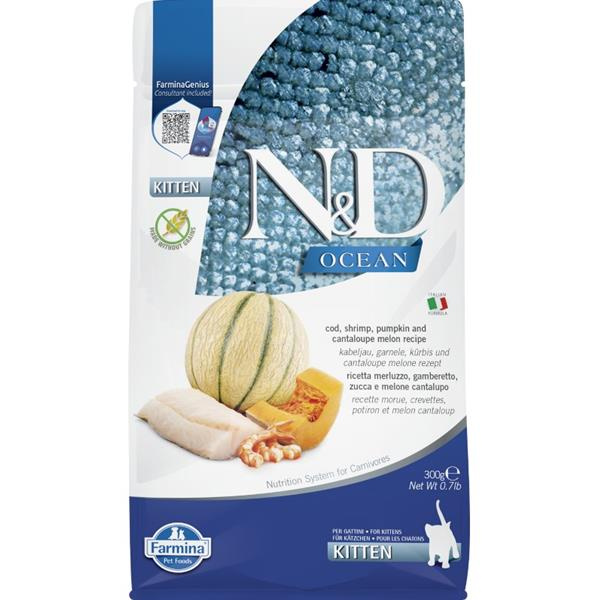 N&D OCEAN CAT Kitten Cod & Shrimp & Pumpkin&Melon 300 g