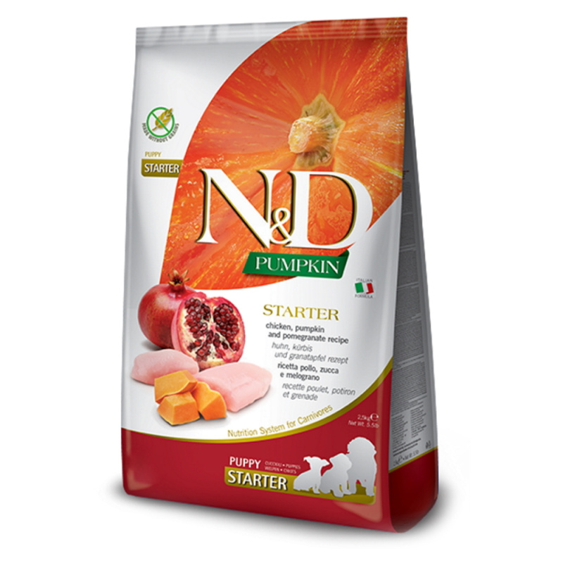 N&D Pumpkin DOG Puppy Starter Chicken&Pomegranat 2,5kg 2,5 kg