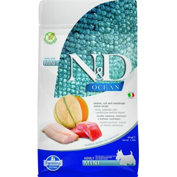 N&D OCEAN DOG Adult Mini Salmon & Cod & Melon 800 g