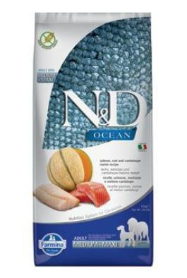 N&D OCEAN DOG Adult M/L Salmon & Cod & Melon 12 kg 