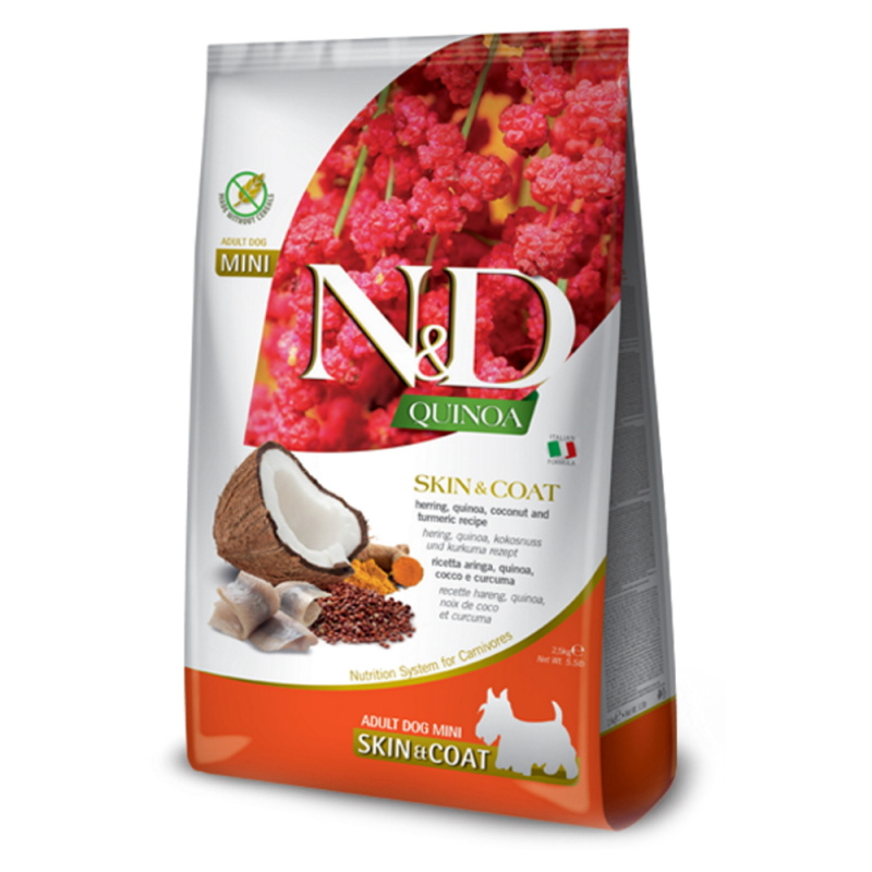 N&D Quinoa DOG Skin & Coat Herring & Coconut Mini 2,5 kg