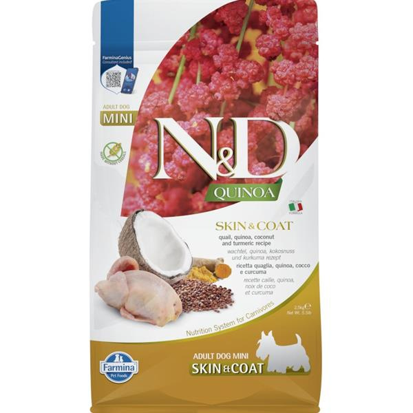 N&D Quinoa DOG Skin & Coat Quail & Coconut Mini 2,5 kg