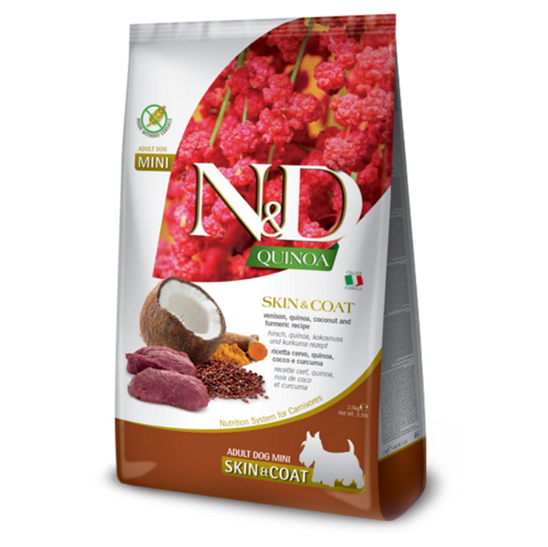 N&D Quinoa DOG Skin & Coat Venison & Coconut Mini 2,5 kg