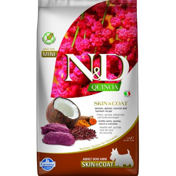 N&D Quinoa DOG Skin & Coat Venison & Coconut Mini 2,5 kg