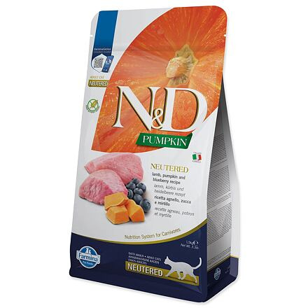 N&D Pumpkin CAT Neutered Lamb & Blueberry 1,5 kg